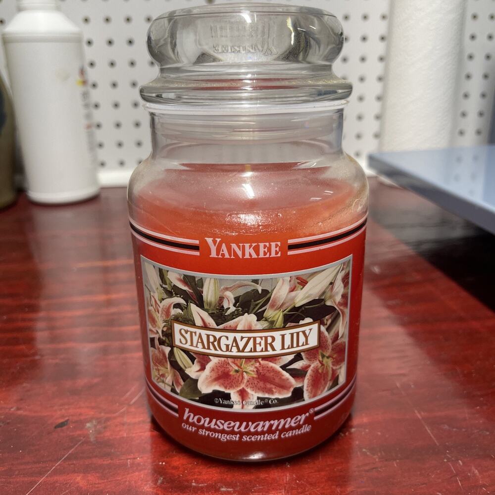 RETIRED Yankee Candle "STARGAZER LILY" Large 22 oz Jar Unlit FRESH ~ RARE ~ NEW
